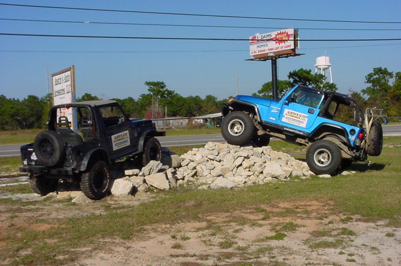 Look for the Jeeps on the rockpile on Hwy. 98